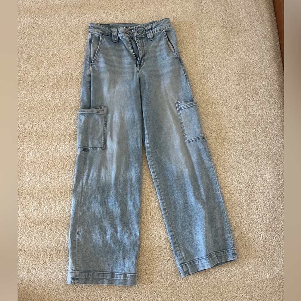 american eagle super high-rise baggy wide leg jeans